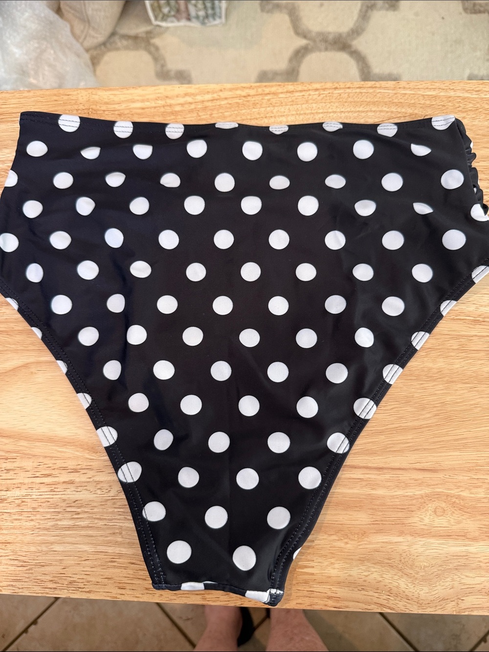 Tempt Me Black & White Polka Dot High-Waist Swim Bottom - Picture 2 of 3